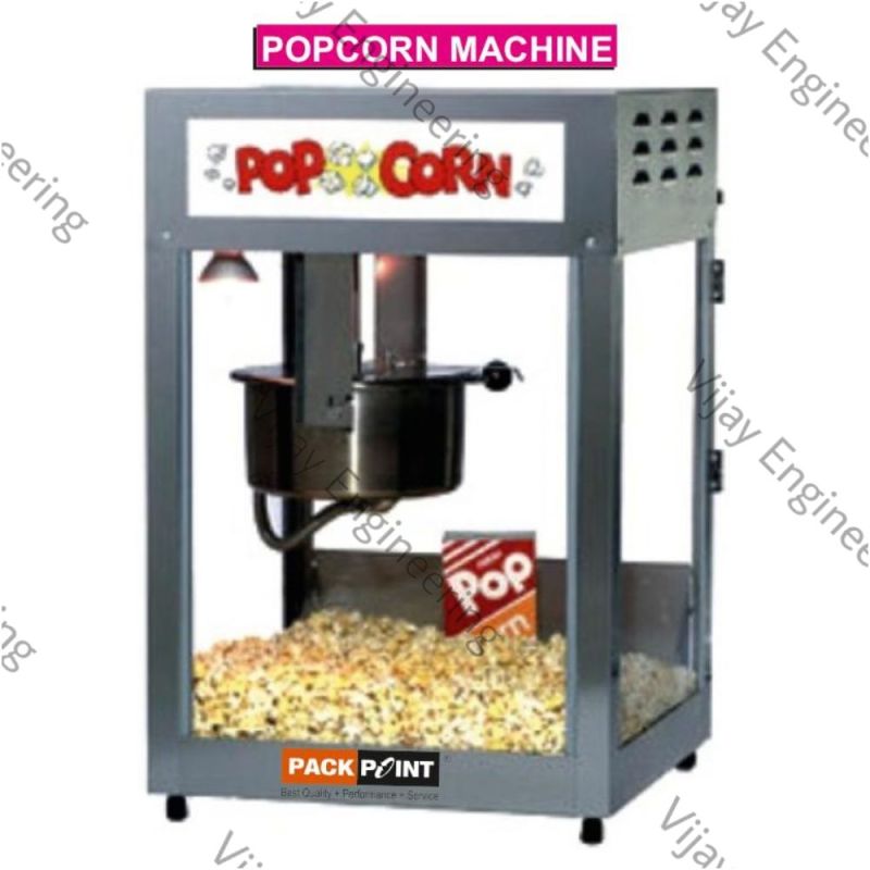 Single Automatic Stainless Steel Electric Popcorn Machine, for Commercial, Capacity : 250 - 300 Gram