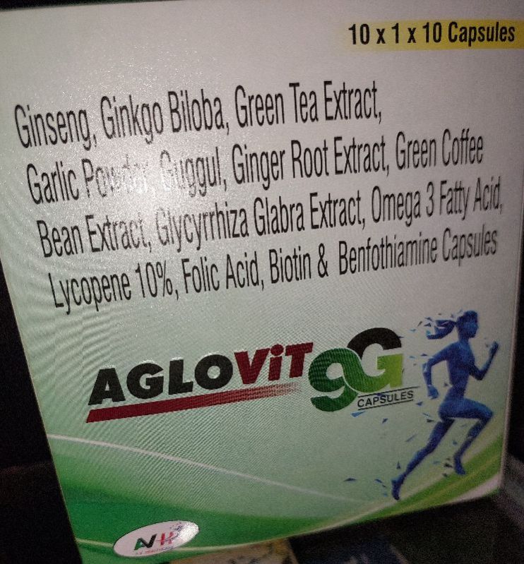 Aglovit 9G Capsules, Packaging Size : 10*10*1