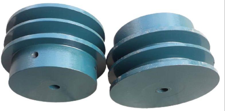 Green Round Coated Cast Iron Solid Pulley, Packaging Type : Box