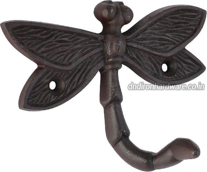 Butterfly shaped cast iron coat hook