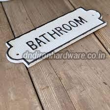 Cast Iron Bathroom Sign