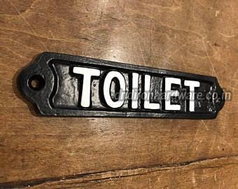 Cast Iron Toilet Sign Plate