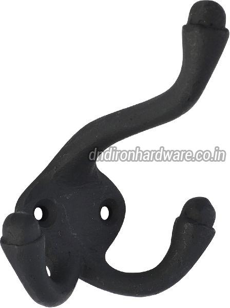 Double cast iron coat hook, Color : black