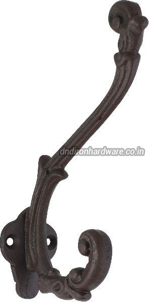 Rustic cast iron coat hook, Color : black