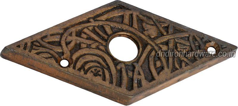 Wrought cast iron bell push, Color : black white brown