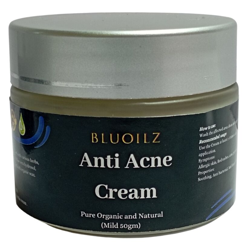 Bluoilz Natural ingredients Anti Acne cream, for Home, Personal, Gender : Female, Male, Unisex