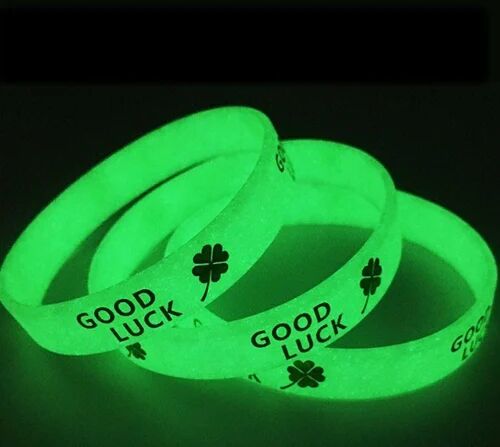 Silicone Glow Wristband, Color : Green