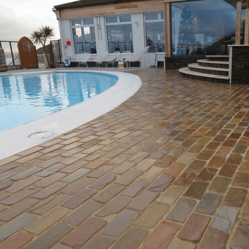 Autumn Brown Sandstone Cobbles, for Hardscaping, Feature : Hardness, durability