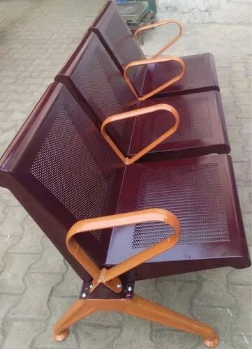 Stainless Steel 3 Seater Visitor Chairs, Color : Maroon, Black, etc
