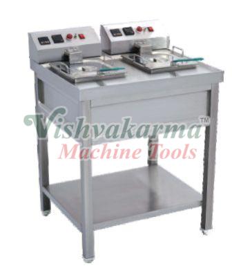 Silver Electric Stainless Steel Double Deep Fat Fryer