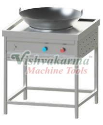 Stainless Steel Kadai Gas Burner Range, Color : Silver