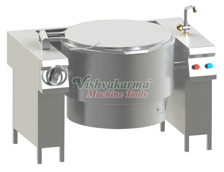 Grey Stainless Steel Tilting Boiling Pan, for Commercial Kitchen, Feature : Non Stickable, Rust Proof
