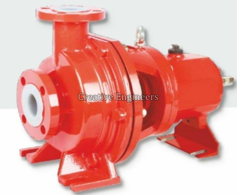 PTFE Lined Ceramic Coated Pump, for Industrial, Feature : Abrasion Resistant, Durable Finish, High Strength
