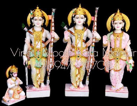Multicolors Marble Ram Darbar Marble Statue, for Garden, Home, Office, Shop, Size : Multisizes