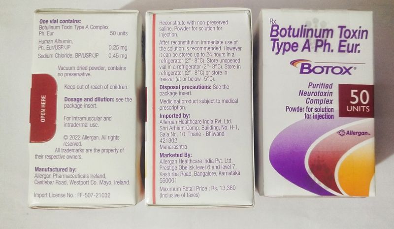 Botox Injection 100iu, Packaging Type : Vial