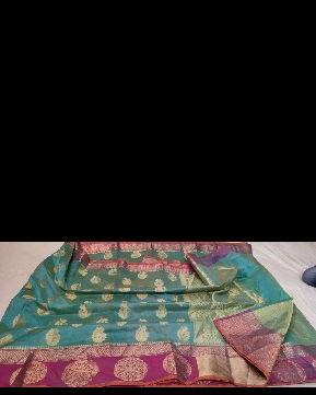 Banarasi Chanderi Silk Saree with Mandala Border