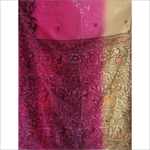 Handmade Painted Silk Sarees, Pattern : Printed