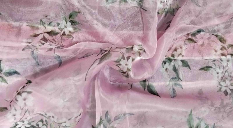 Printed Organza Fabric, Roll Length : 20 Mtrs