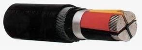 Black XLPE A2XY3.5C50 Aluminium Unarmoured Cable, for Industrial, Voltage : 1100 V