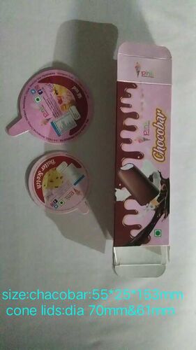 Paper Ice Cream Box, for Packaging, Size : 55x25x153 Mm