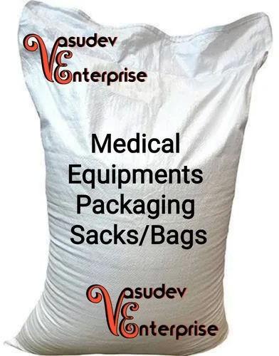 Woven Medical Equipment Packaging Sack Bag, Color : Milky White