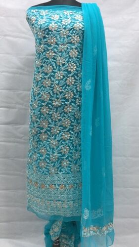 Smriti textile Embroidered Gota Patti Chikankari Suits, Feature : Skin-friendly, Comfortable