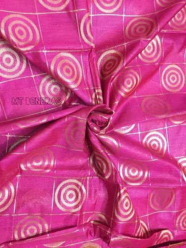 Jacquard Chanderi Fabric, for Tops/Blouses/Kurtis, Apparel/Clothing, Width : 44-45 inch