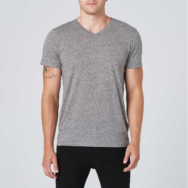 Plain Mens V Neck T-Shirt, Size : XL, XXL