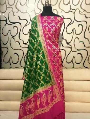 Unstitched Ladies Banarasi Silk Suit, Occasion : Party wear