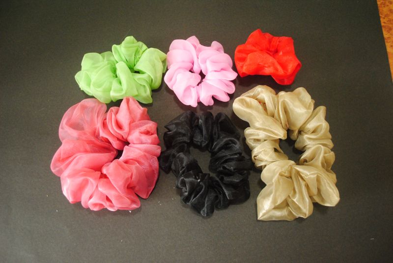 Organza plain Hair Scrunchies, Type Of Packaging : Card Board, Suitable For Product