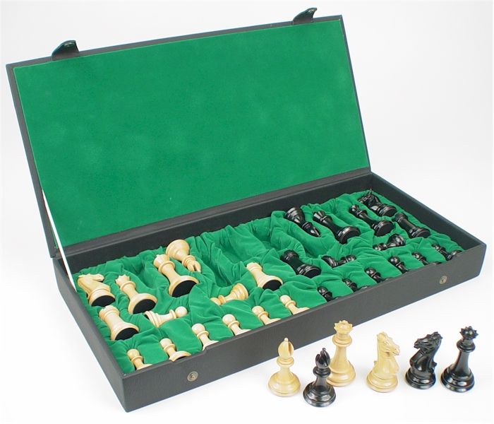 Green Black Plain Chess Box Set