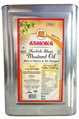 Ashoka kachi ghani mustard oil, Packaging Type : Tin