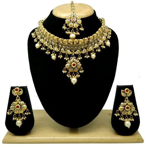 Alloy Antique Beaded Necklace Set, Packaging Type : Box