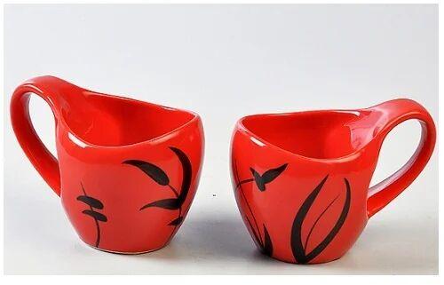 Red Black Printed Ceramic Studio Mugs, Capacity : 150 ml