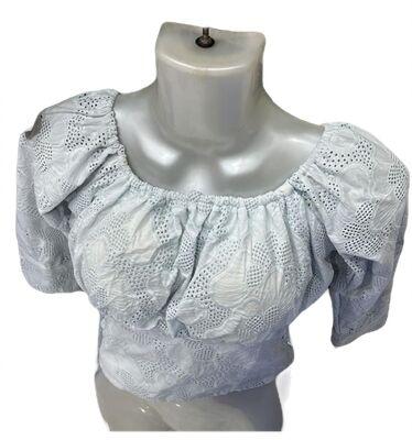 Embroidered Padded Cotton Top, Technics : Attractive Pattern