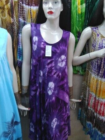 Printed Ladies Rayon Sleeveless Dress, Color : Multi Color