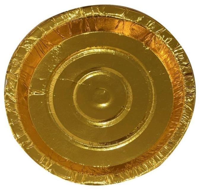 10 Inch Golden Paper Plate, for Event Party Supplies, Utility Dishes