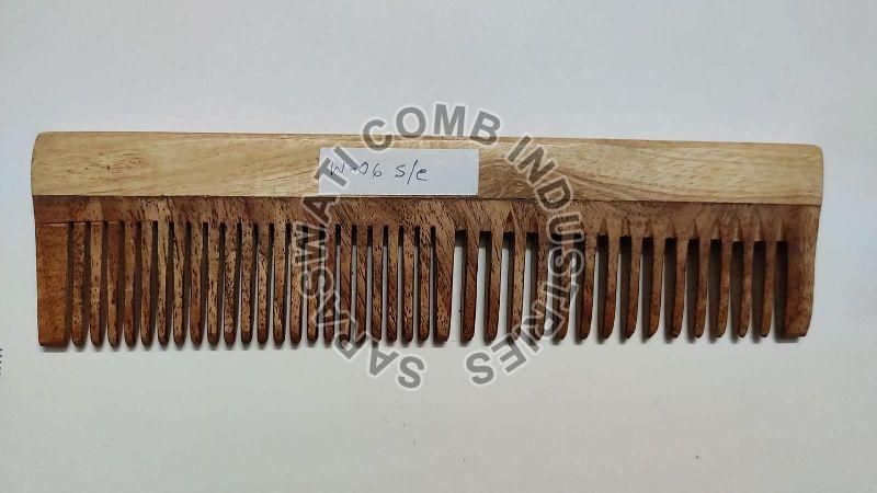 NW-06(S/C) Handmade Neem Singlewood Hair Comb, Packaging Size : Plastic Packet