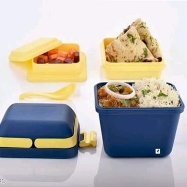 Dimazo kitchenware Rectangular Plastic Compact Lunch Box, for Packing Food, Plastic Type : PP