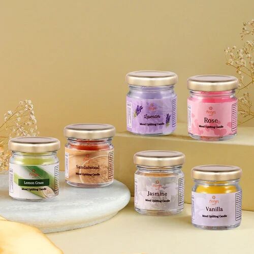 Cylindrical Paraffin Wax Mini Jar Candle, Packaging Type : Gift Packing