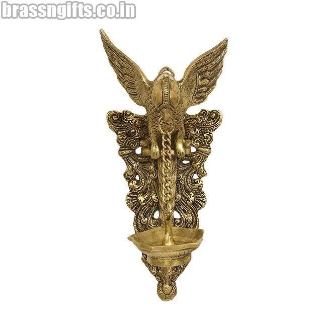 Brass Bird Wall Hanging With Diya, Size : Multisize