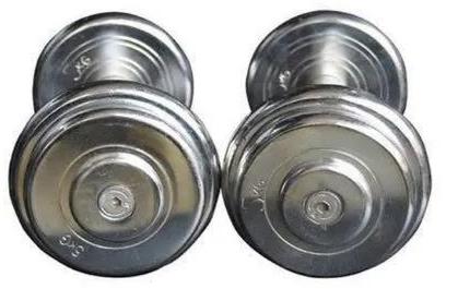 Silver Round Chrome Plated Steel Dumbbells Set, for Gym Use, Feature : Durable, Hard Structure