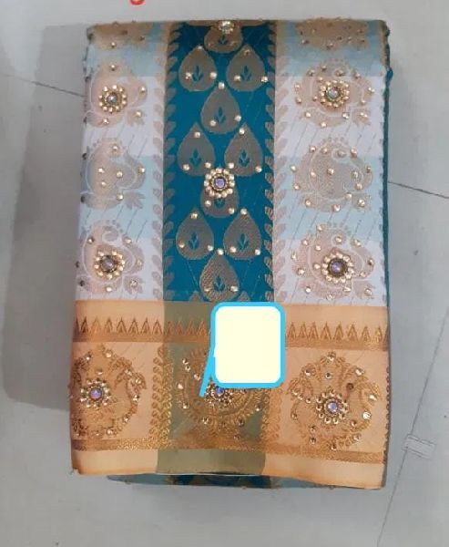 Brocade Zari Patta with Stone Work Sarees