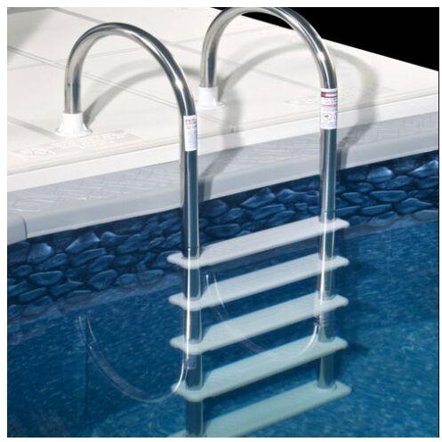 ABS Swimming Pool Steps, Color : Silver