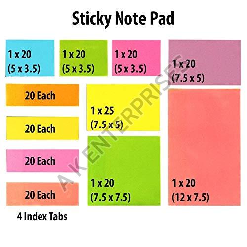 Blue Kraft Paper Sticky Note Pad, For College, Home, School, Pattern : Plain