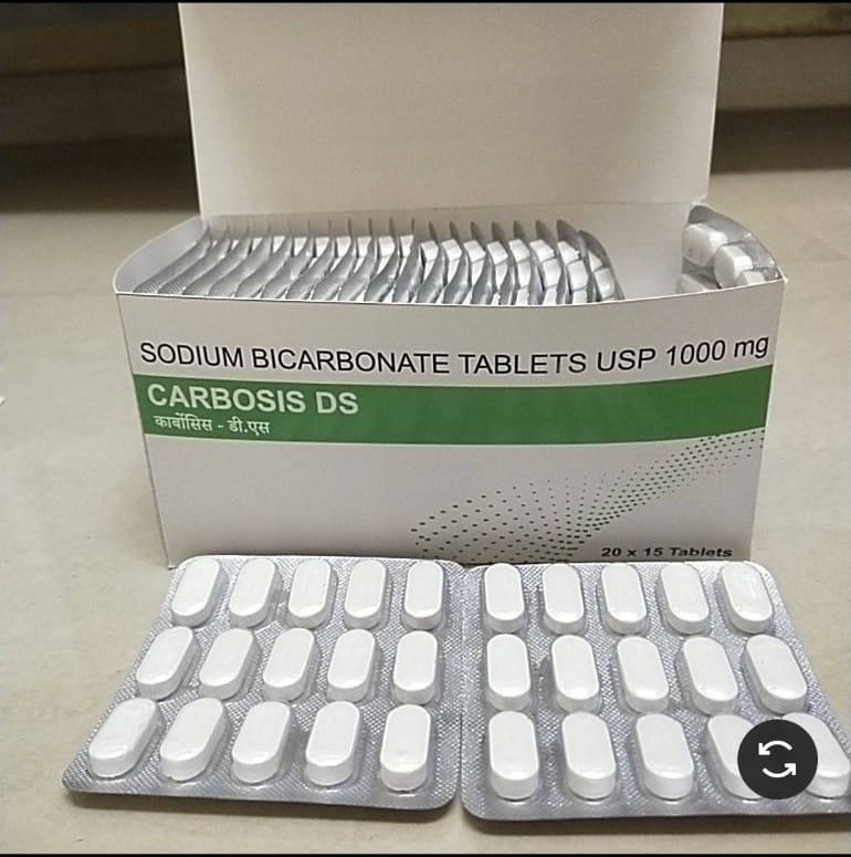 Sodium Bicarbonate Tablet Carbosis 1000mg, Packaging Type : Blister