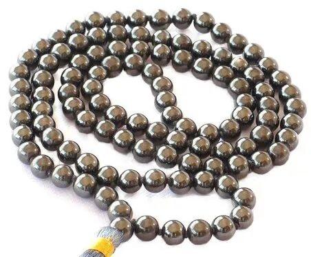 Hematite Mala Beads, Color : Silvery Black