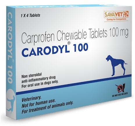 Carodyl (carprofen chewable) 100 mg tabs, for Clinical, Hospital, Form : Solid