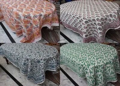 Hand Block Printed Table Cover, Width : 60 Inch (in)
