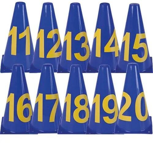 Plastic Numbered Marker Cones, Color : Blue